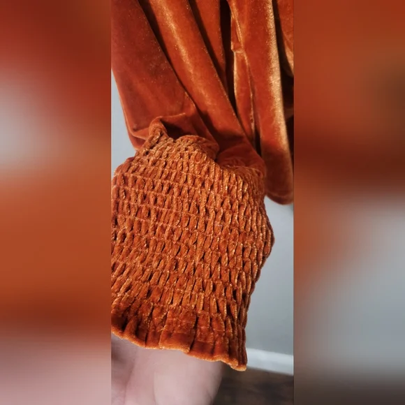 Amber Skies  Velvet Ruched Top Size M EUC - Picture 5 of 10